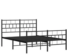 Lova Lovos rėmas su galvūgaliu/kojūgaliu, juodas, 150x200cm, metalas