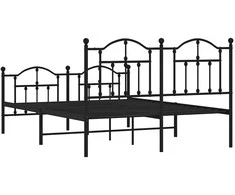 Lova Lovos rėmas su galvūgaliu/kojūgaliu, juodas, 150x200cm, metalas