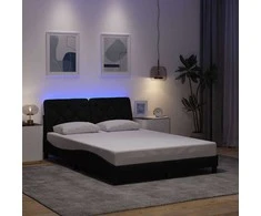 Lova Lovos rėmas su LED be čiužinio, juodos spalvos, 120x200 cm