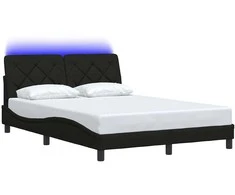 Lova Lovos rėmas su LED be čiužinio, juodos spalvos, 120x200 cm