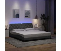 Lova Lovos rėmas su LED be čiužinio, šviesiai pilkas, 180x200 cm