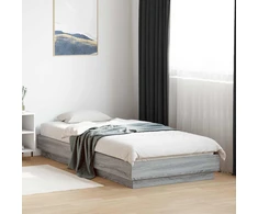 Lova Lovos rėmas su LED Pilka Sonoma 80 x 200 cm Apdirbta mediena