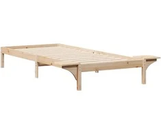 Lova Lovos rėmas su šoninėmis stalelėmis Natūrali 90 x 220 cm
