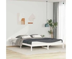 Lova Lovos rėmas su šoninėmis stalelėmis Balta 200 x 210 cm