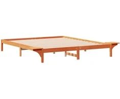 Lova Lovos rėmas su šoninėmis stalelėmis Vaško ruda 200 x 220 cm