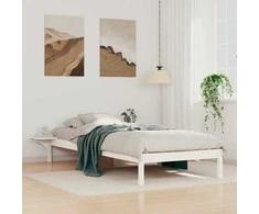 Lova Lovos rėmas su šoninėmis stalelėmis Balta 80 x 210 cm