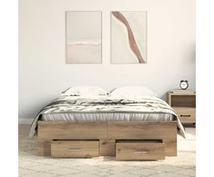 Lova Lovos rėmas Amatininkų ąžuolas 120 x 190 cm Apdirbta mediena