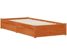 Lova Lovos rėmas su stalčių 3 pcs Vaško ruda Pušies mediena