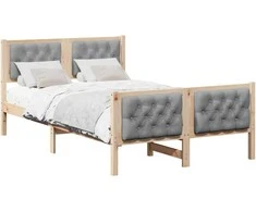 Lova Lovos rėmas Šviesiai pilka 135 x 190 cm Kietos pušies mediena