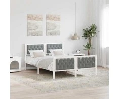 Lova Lovos rėmas Šviesiai pilka 150 x 200 cm Kietos pušies mediena