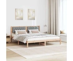 Lova Lovos rėmas Šviesiai pilka 160 x 200 cm Kietos pušies mediena
