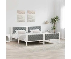 Lova Lovos rėmas Šviesiai pilka 200 x 200 cm Kietos pušies mediena