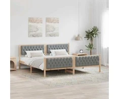 Lova Lovos rėmas Šviesiai pilka 200 x 200 cm Kietos pušies mediena