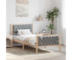 Lova Lovos rėmas Šviesiai pilka 90 x 200 cm Kietos pušies mediena