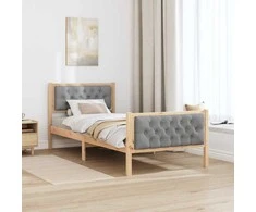 Lova Lovos rėmas Šviesiai pilka 90 x 200 cm Kietos pušies mediena