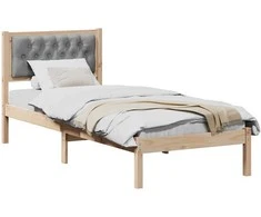 Lova Lovos rėmas Šviesiai pilka 90 x 200 cm Kietos pušies mediena