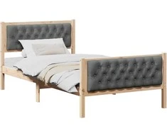 Lova Lovos rėmas Tamsiai pilka 100 x 200 cm Kietos pušies mediena