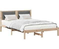 Lova Lovos rėmas Tamsiai pilka 140 x 190 cm Kietos pušies mediena