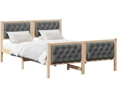 Lova Lovos rėmas Tamsiai pilka 140 x 190 cm Kietos pušies mediena