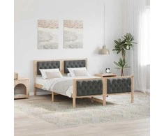 Lova Lovos rėmas Tamsiai pilka 150 x 200 cm Kietos pušies mediena