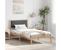 Lova Lovos rėmas Tamsiai pilka 90 x 190 cm Kietos pušies mediena