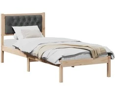 Lova Lovos rėmas Tamsiai pilka 90 x 190 cm Kietos pušies mediena