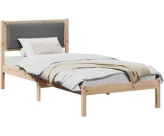 Lova Lovos rėmas Tamsiai pilka 90 x 200 cm Kietos pušies mediena