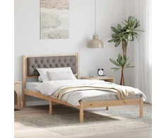 Lova Lovos rėmas Taupe 100 x 200 cm Kietos pušies mediena