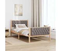 Lova Lovos rėmas Taupe 100 x 200 cm Kietos pušies mediena