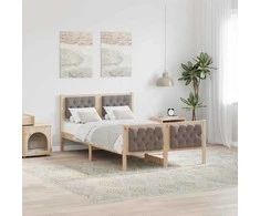 Lova Lovos rėmas Taupe 120 x 190 cm Kietos pušies mediena