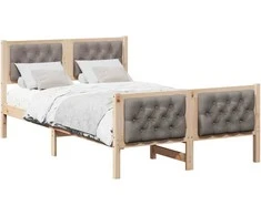 Lova Lovos rėmas Taupe 120 x 200 cm Kietos pušies mediena