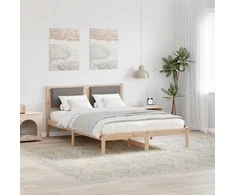 Lova Lovos rėmas Taupe 140 x 190 cm Kietos pušies mediena