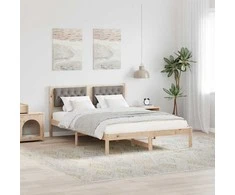 Lova Lovos rėmas Taupe 140 x 200 cm Kietos pušies mediena