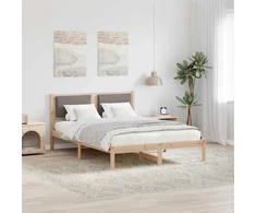Lova Lovos rėmas Taupe 140 x 200 cm Kietos pušies mediena