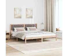 Lova Lovos rėmas Taupe 160 x 200 cm Kietos pušies mediena