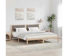 Lova Lovos rėmas Taupe 160 x 200 cm Kietos pušies mediena