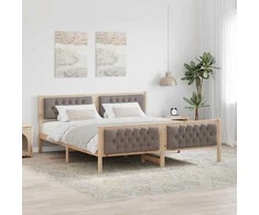 Lova Lovos rėmas Taupe 180 x 200 cm Kietos pušies mediena