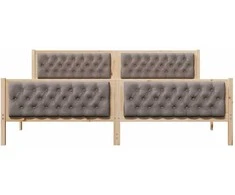 Lova Lovos rėmas Taupe 200 x 200 cm Kietos pušies mediena