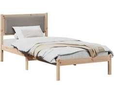 Lova Lovos rėmas Taupe 90 x 190 cm Kietos pušies mediena