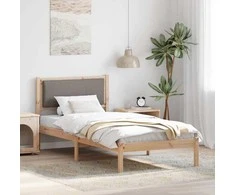 Lova Lovos rėmas Taupe 90 x 190 cm Kietos pušies mediena