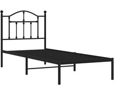 Lova Metalinis lovos rėmas su galvūgaliu, juodos spalvos, 90x190cm