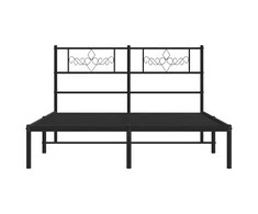 Lova Metalinis lovos rėmas su galvūgaliu, juodos spalvos, 135x190cm