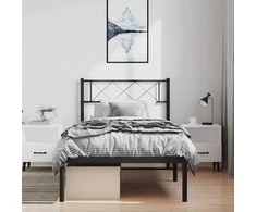 Lova Metalinis lovos rėmas su galvūgaliu, juodos spalvos, 100x200cm