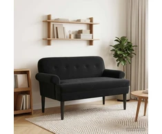 Sofa Minkštas kampas su mygtukų apmušalais Juoda 120 x 66 x 78 cm