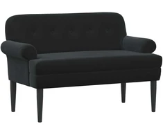 Sofa Minkštas kampas su mygtukų apmušalais Juoda 120 x 66 x 78 cm