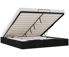 Lova Osmanų lovos rėmas be čiužinio Juodas 160x200 cm Audinys