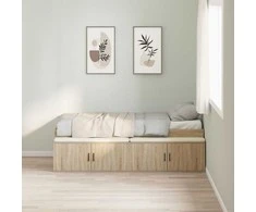 Lova Lovos rėmas Sonoma ąžuolas 90 x 200 cm Apdirbta mediena