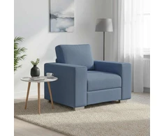 Sofa-kėdė, mėlyna, 100x77x82 cm, velvetas, audinys