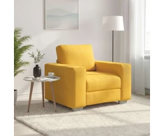 Sofa-kėdė, šviesiai geltona, 100x77x82 cm, velvetas, audinys