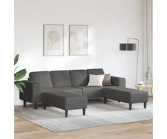 Sofa Tamsiai pilka 250 x 188 x 76 cm Kordūrinis audinys